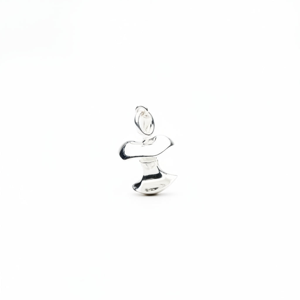 Silver apple core pendant