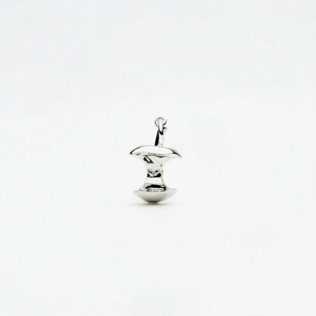 Silver apple core pendant