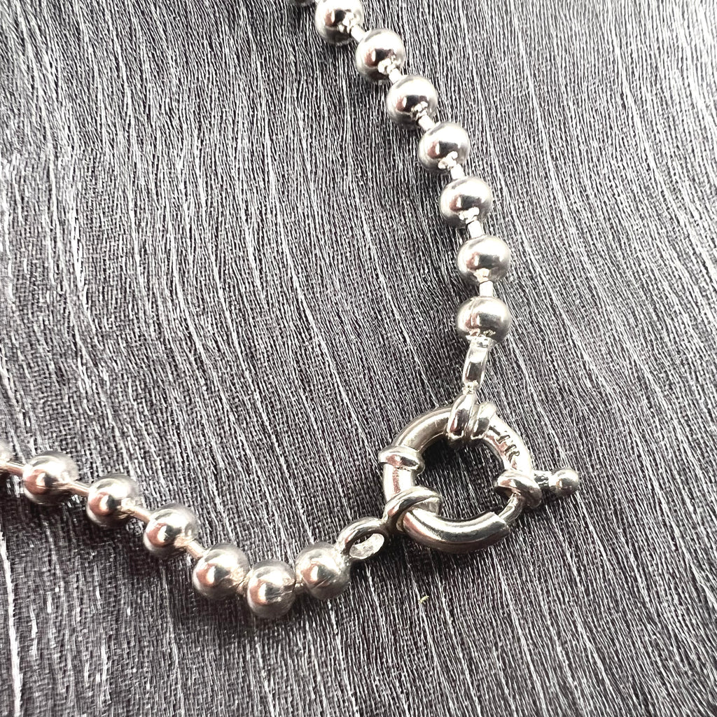 Beaded silver necklace