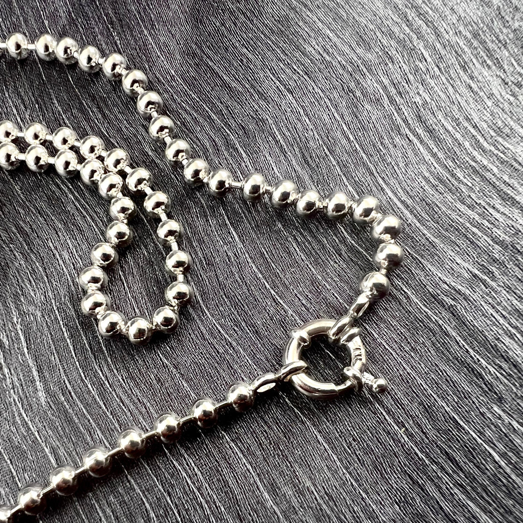 Beaded silver necklace