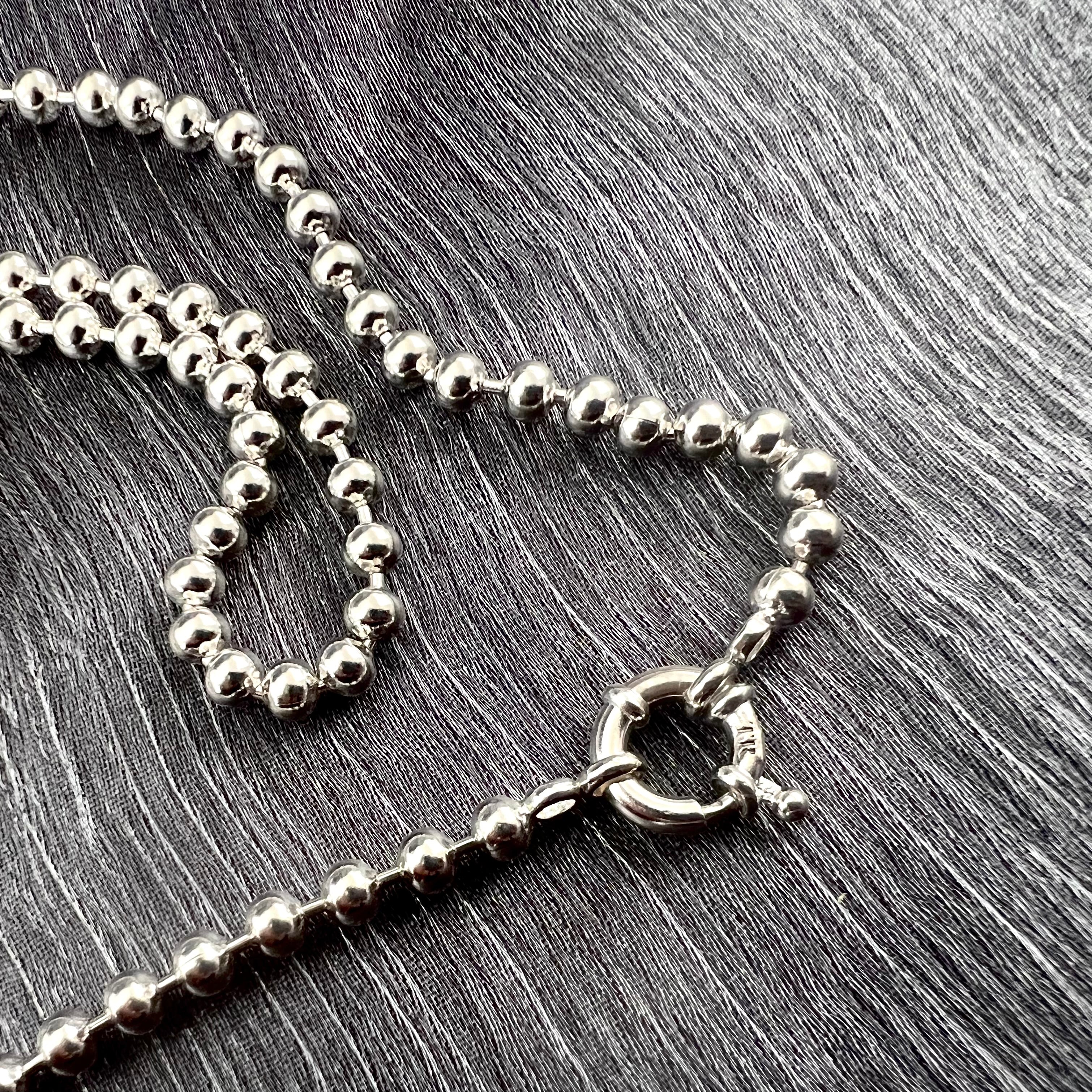 Beaded silver necklace