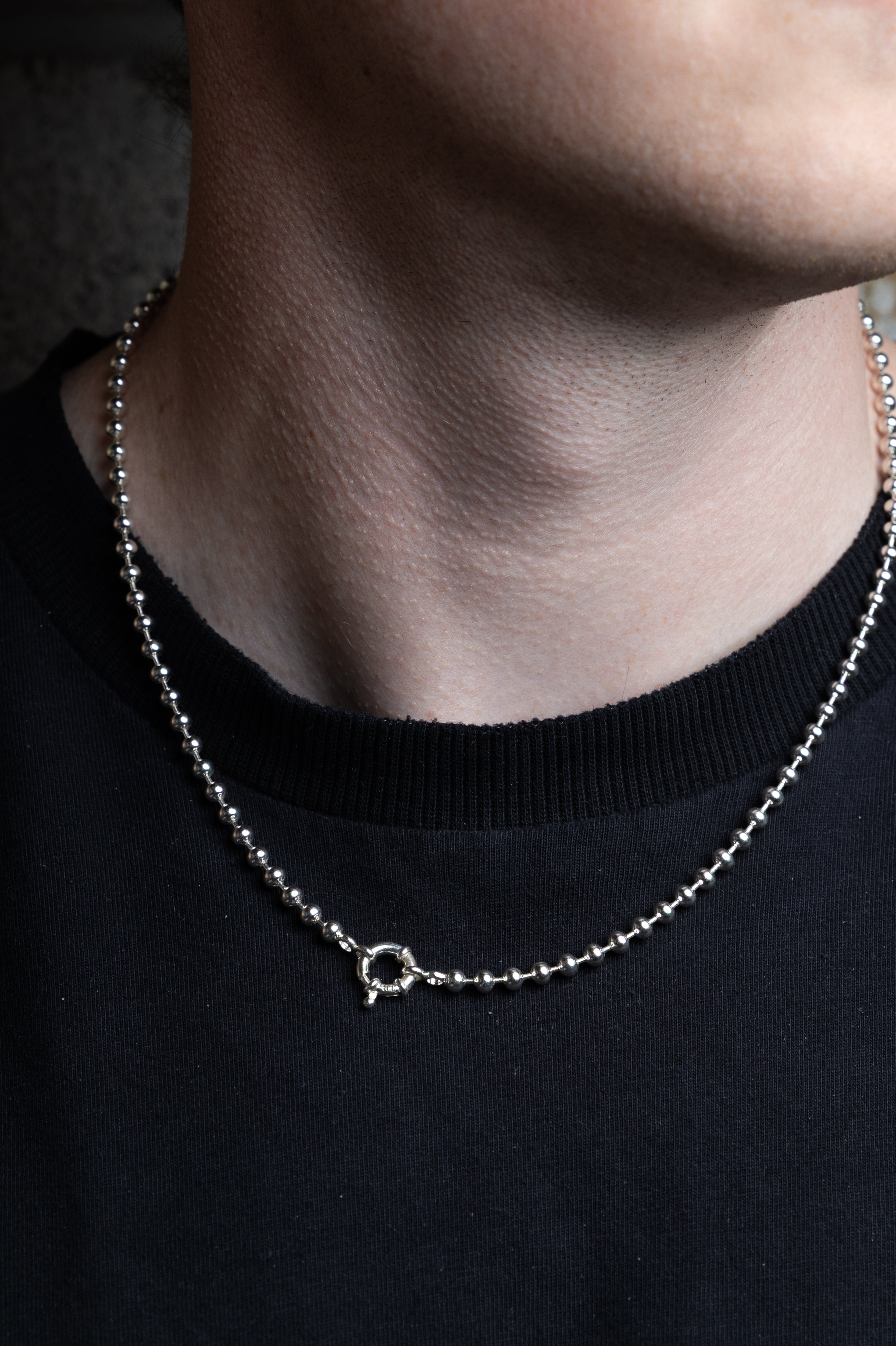 Beaded silver necklace