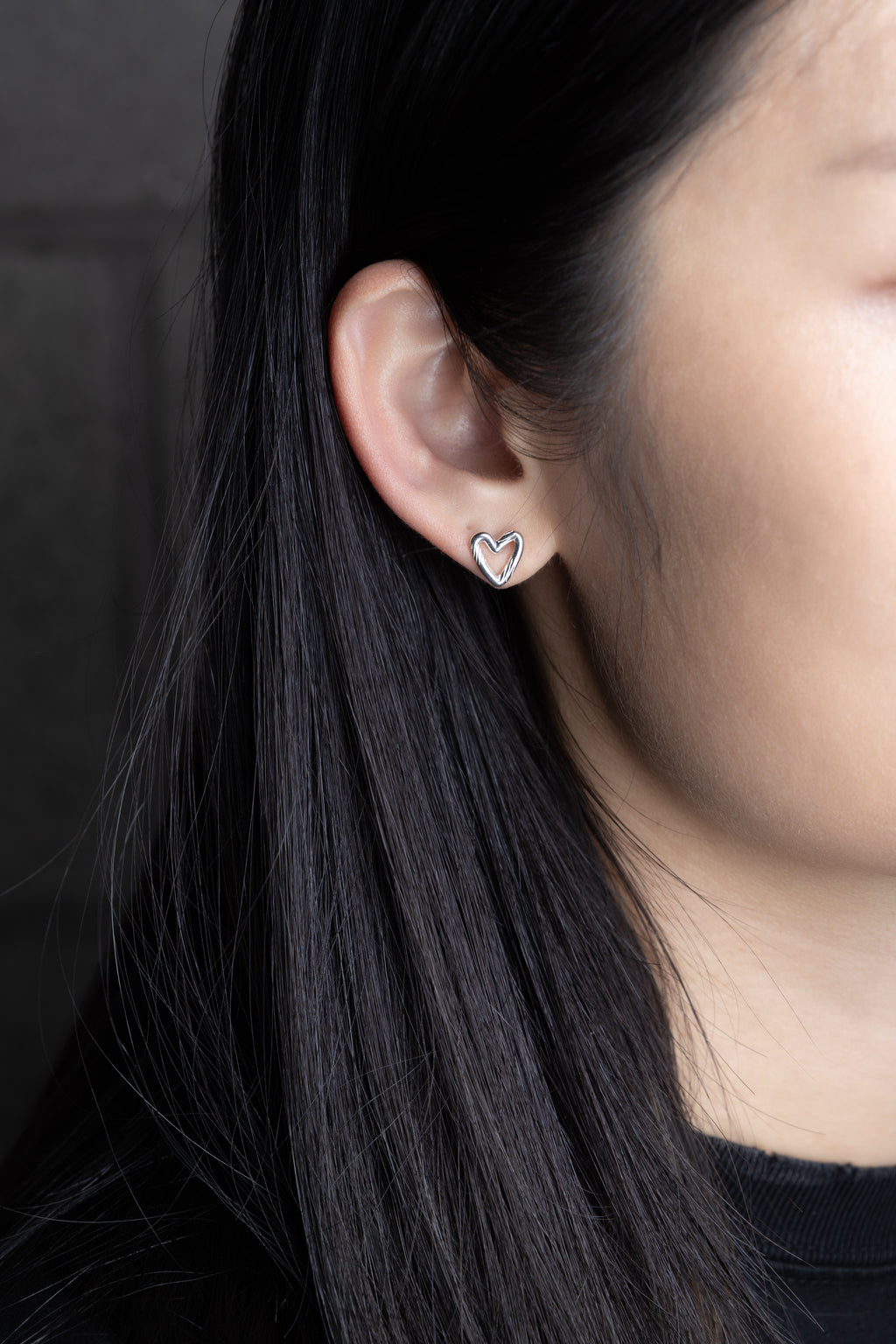 Open Heart Studs Earring