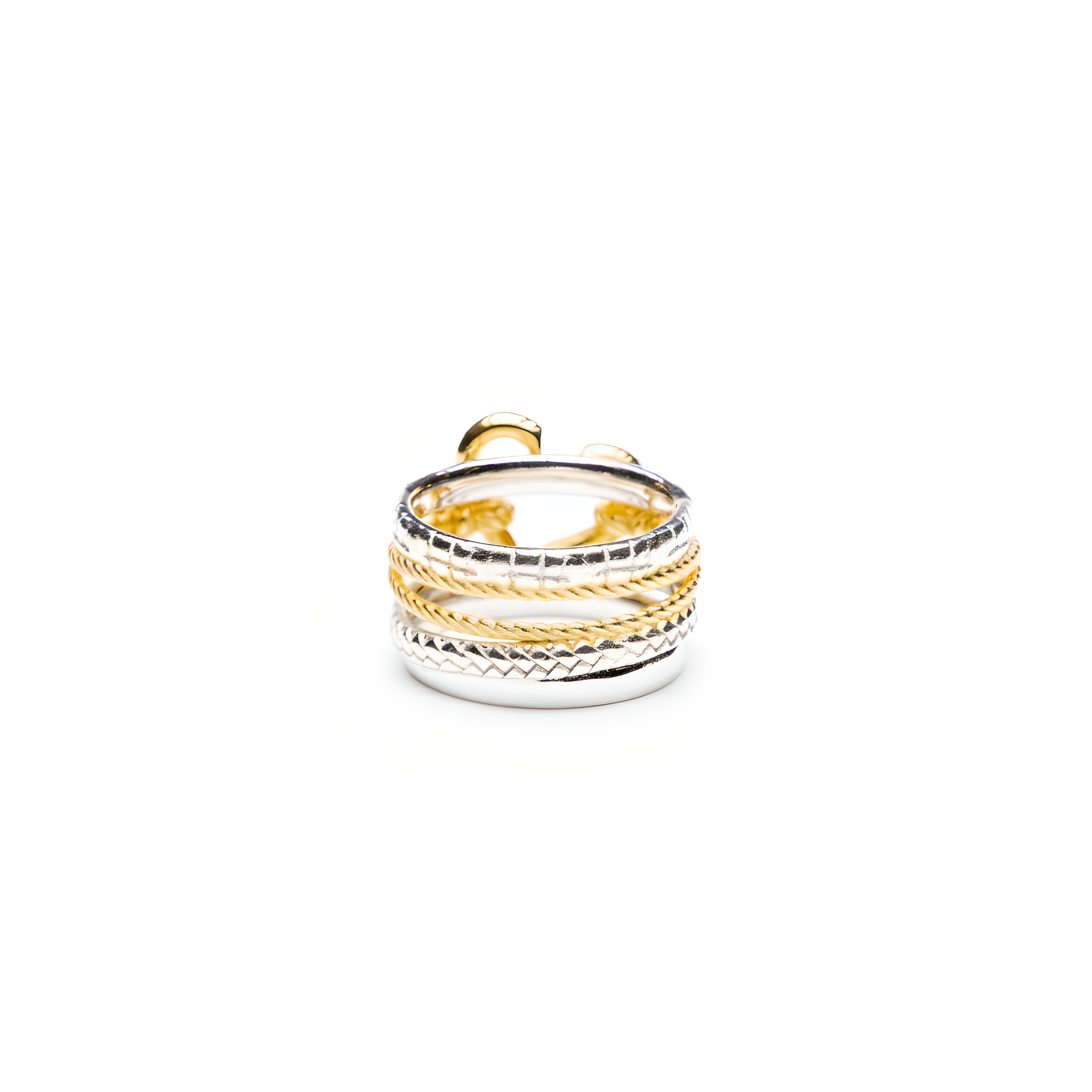 Silver and gold plated ring